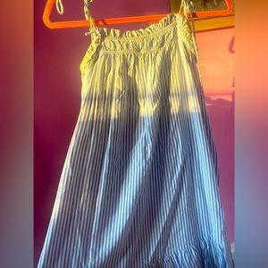 Blue and White Pinstripe Dress